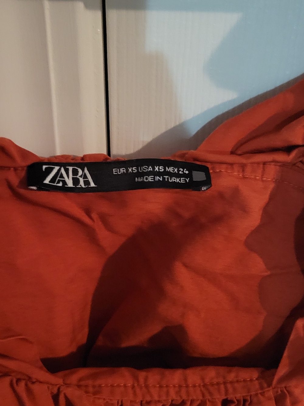 Zara Rust Ruffle Strap Tank Top - Picture 2 of 3